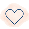 Corazón azul sobre mancha acuarela