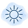 Sol radiante sobre acuarela azul